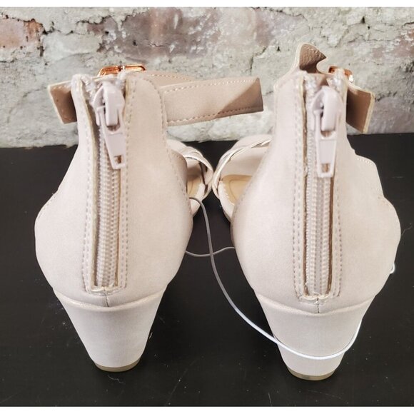 New Wedge Sandals Womens Sz 8.5 Tan Gold Brown - Picture 3 of 4